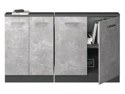 Armário de cozinha para sótão inclinado betão 140x46x81.6 r-line