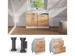 Armário de cozinha para sótão inclinado carvalho goldkraft 60x46x81.6 r-line