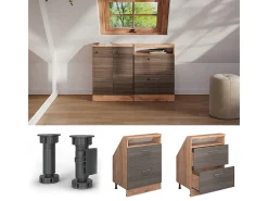 Armário de cozinha para sótão inclinado cinza nobre 60x46x81.6 r-line