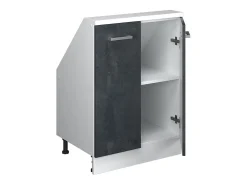Armário de cozinha para sótão inclinado concreto preto 60x46x81.6 r-line