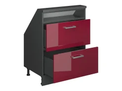 Armário de cozinha para sótão inclinado vermelho alto brilho 60x46x81.6 r-line