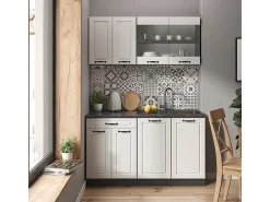 Armário de cozinha para sótão inclinado casa de campo branca 60x46x81.6 r-line
