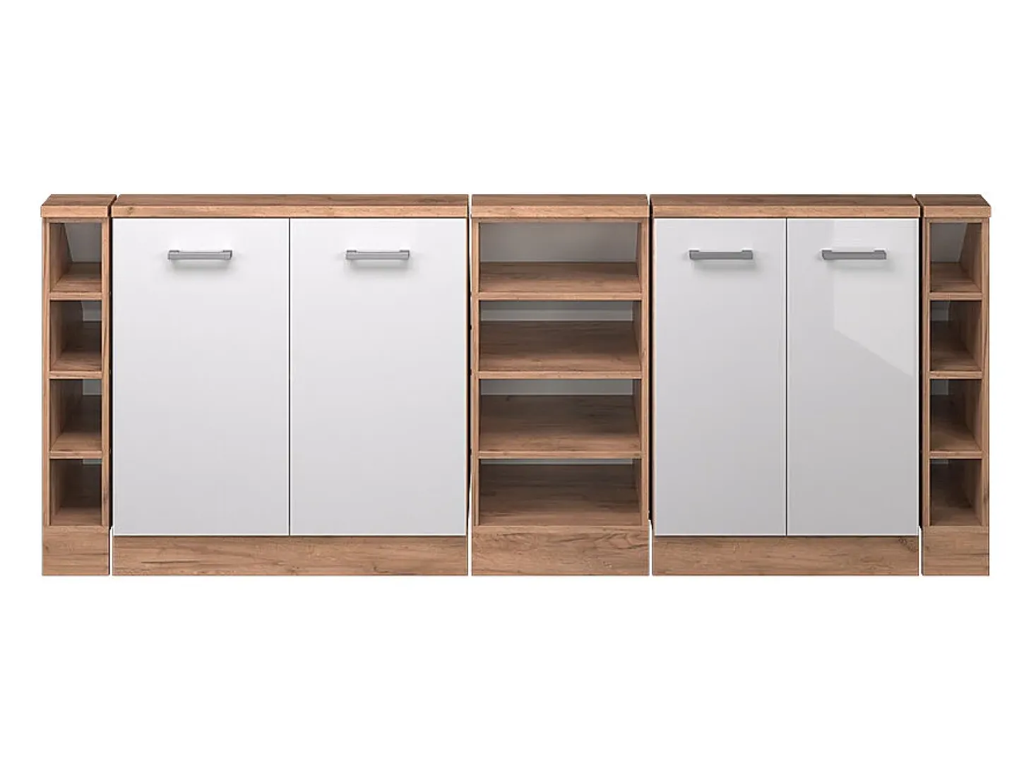 Armário de cozinha para sótão inclinado branco alto brilho 210x46x81.6 r-line