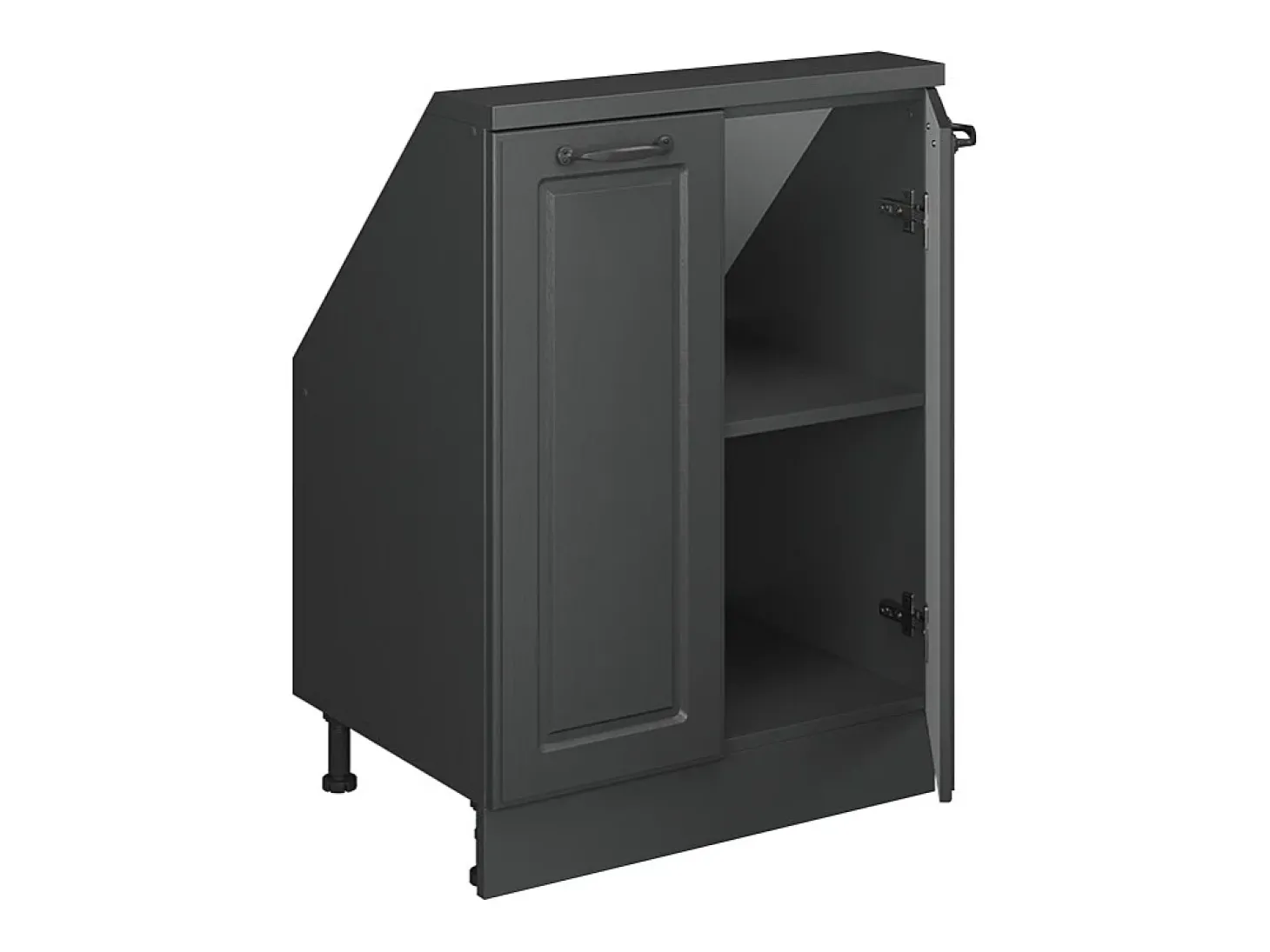 Armário de cozinha para sótão inclinado casa de campo antracite 60x46x81.6 r-line
