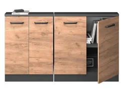 Armário de cozinha para sótão inclinado carvalho goldkraft 140x46x81.6 r-line