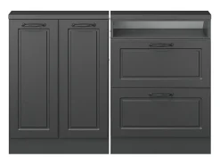 Armário de cozinha para sótão inclinado casa de campo antracite 120x46x81.6 r-line