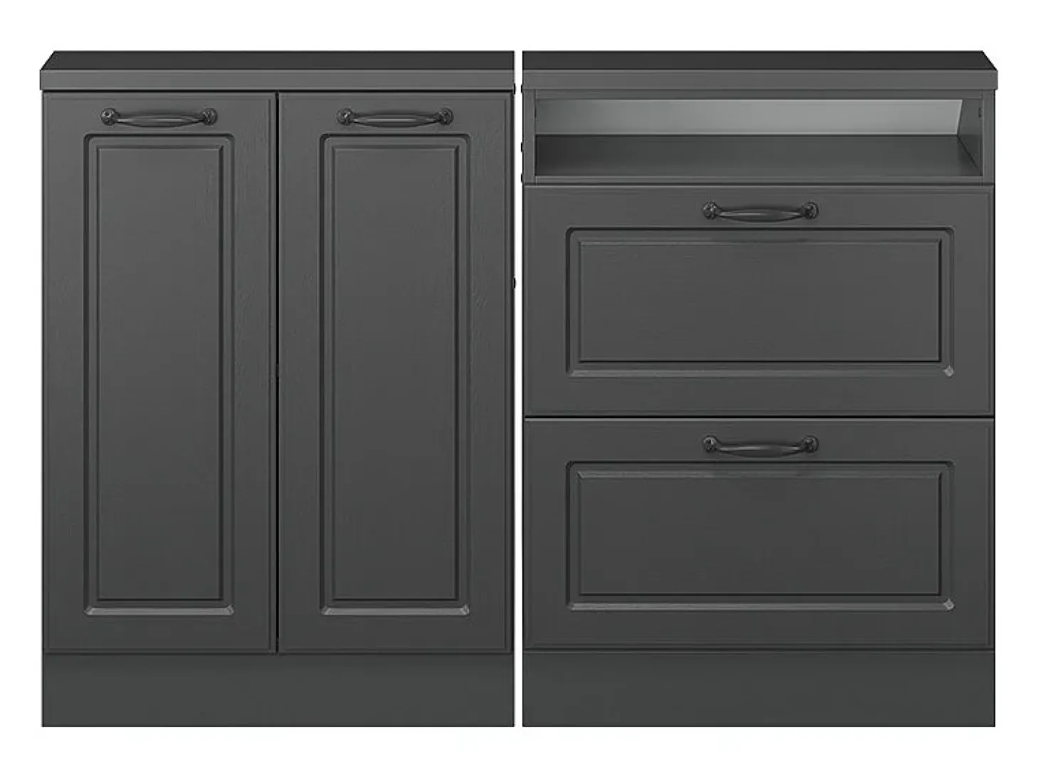 Armário de cozinha para sótão inclinado casa de campo antracite 120x46x81.6 r-line