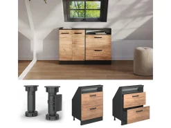 Armário de cozinha para sótão inclinado carvalho goldkraft 60x46x81.6 r-line