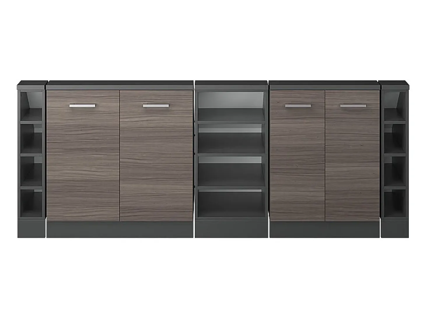 Armário de cozinha para sótão inclinado cinza nobre 210x46x81.6 r-line