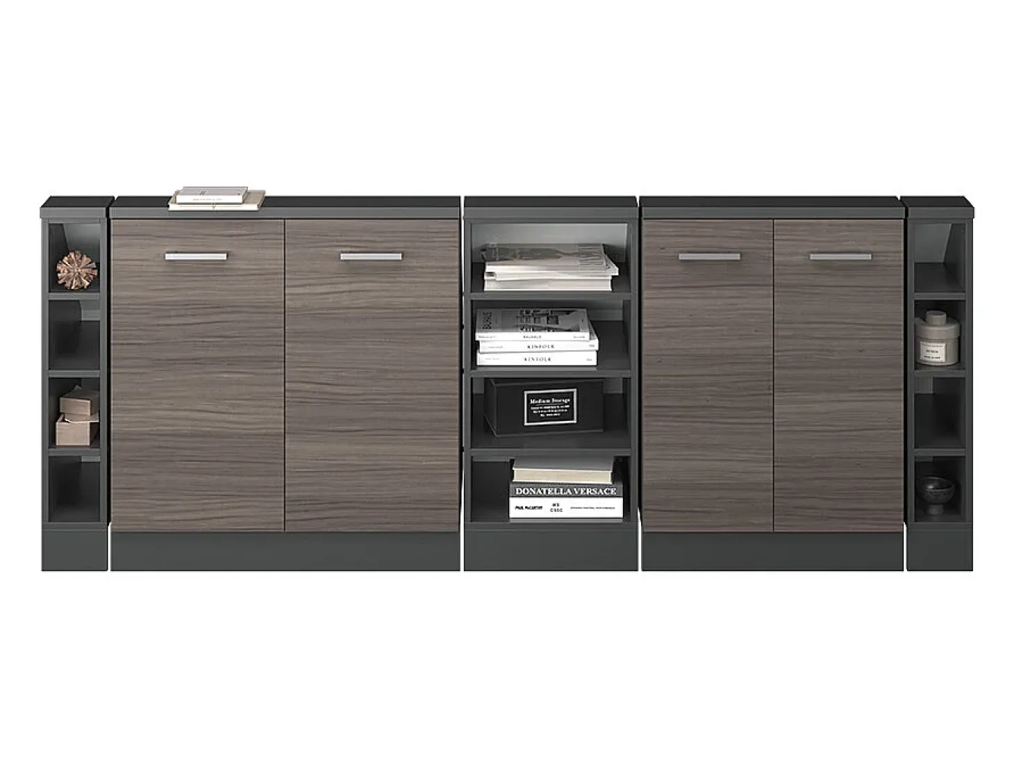 Armário de cozinha para sótão inclinado cinza nobre 210x46x81.6 r-line