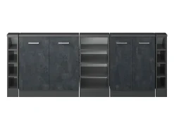 Armário de cozinha para sótão inclinado concreto preto 210x46x81.6 r-line