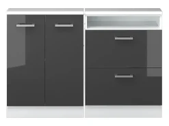 Armário de cozinha para sótão inclinado antracite alto brilho 120x46x81.6 r-line
