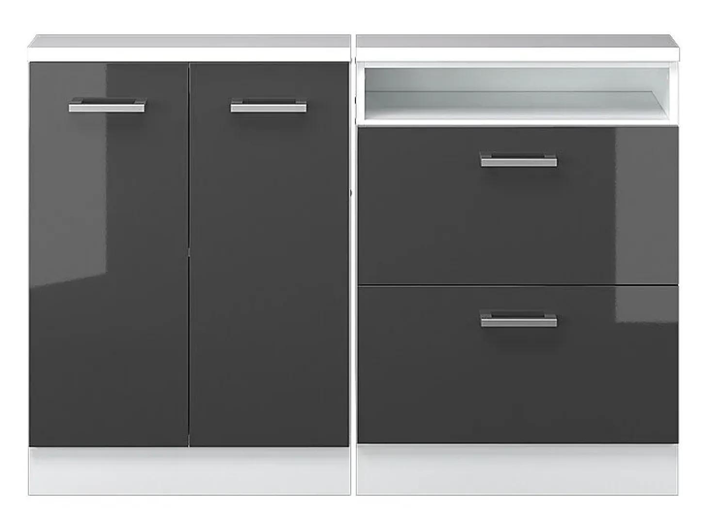 Armário de cozinha para sótão inclinado antracite alto brilho 120x46x81.6 r-line