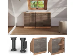 Armário de cozinha para sótão inclinado cinza nobre 80x46x81.6 r-line