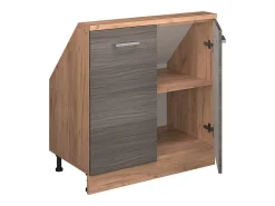 Armário de cozinha para sótão inclinado cinza nobre 80x46x81.6 r-line