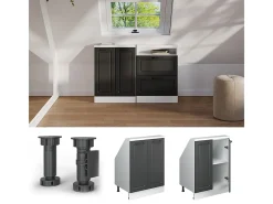 Armário de cozinha para sótão inclinado casa de campo antracite 60x46x81.6 r-line