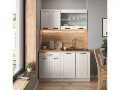 Armário de cozinha para sótão inclinado casa de campo branca 60x46x81.6 r-line