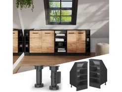Armário de cozinha para sótão inclinado antracite 40x46x81.6 r-line