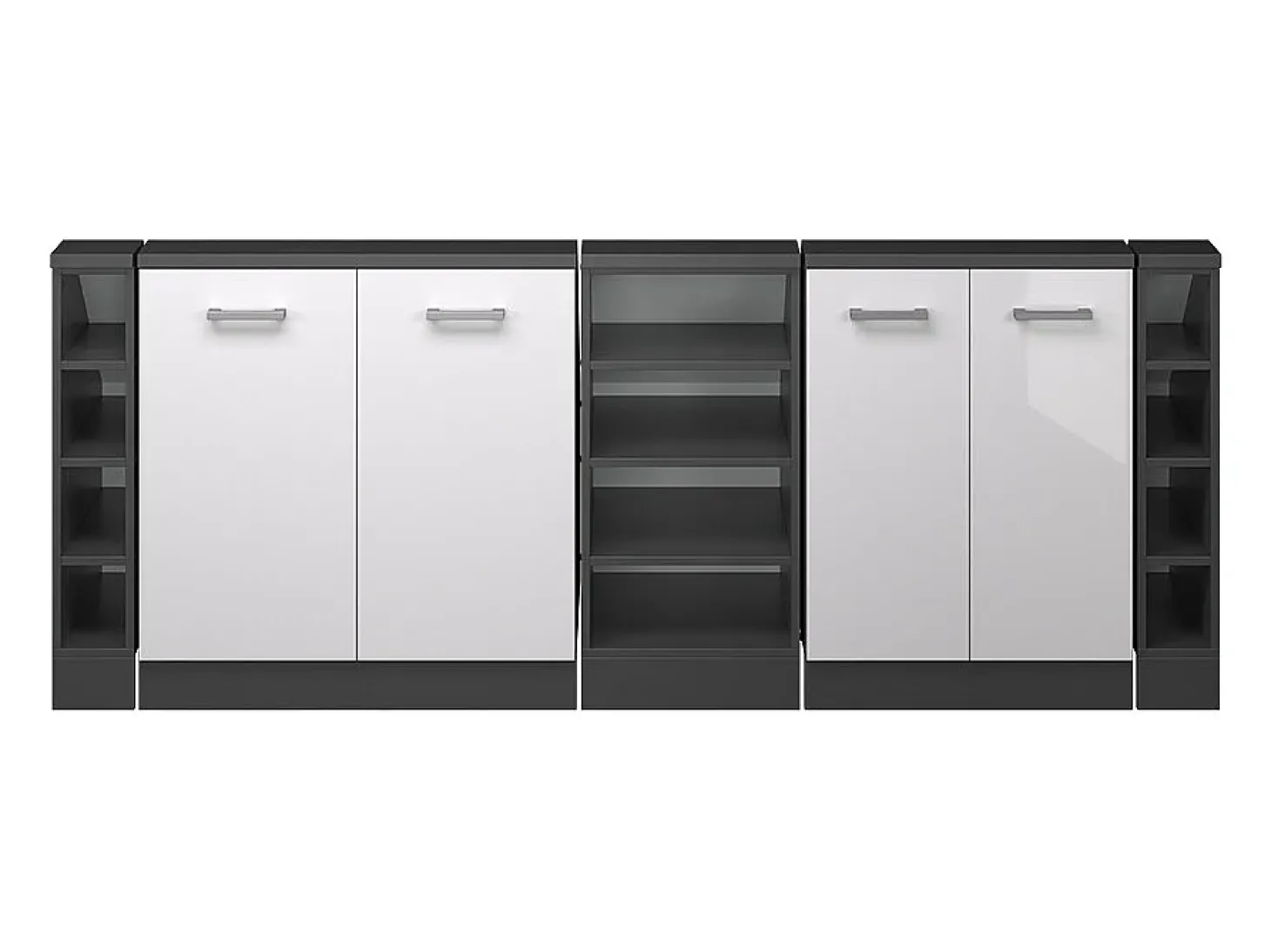 Armário de cozinha para sótão inclinado branco alto brilho 210x46x81.6 r-line