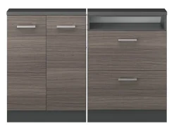 Armário de cozinha para sótão inclinado cinza nobre 120x46x81.6 r-line