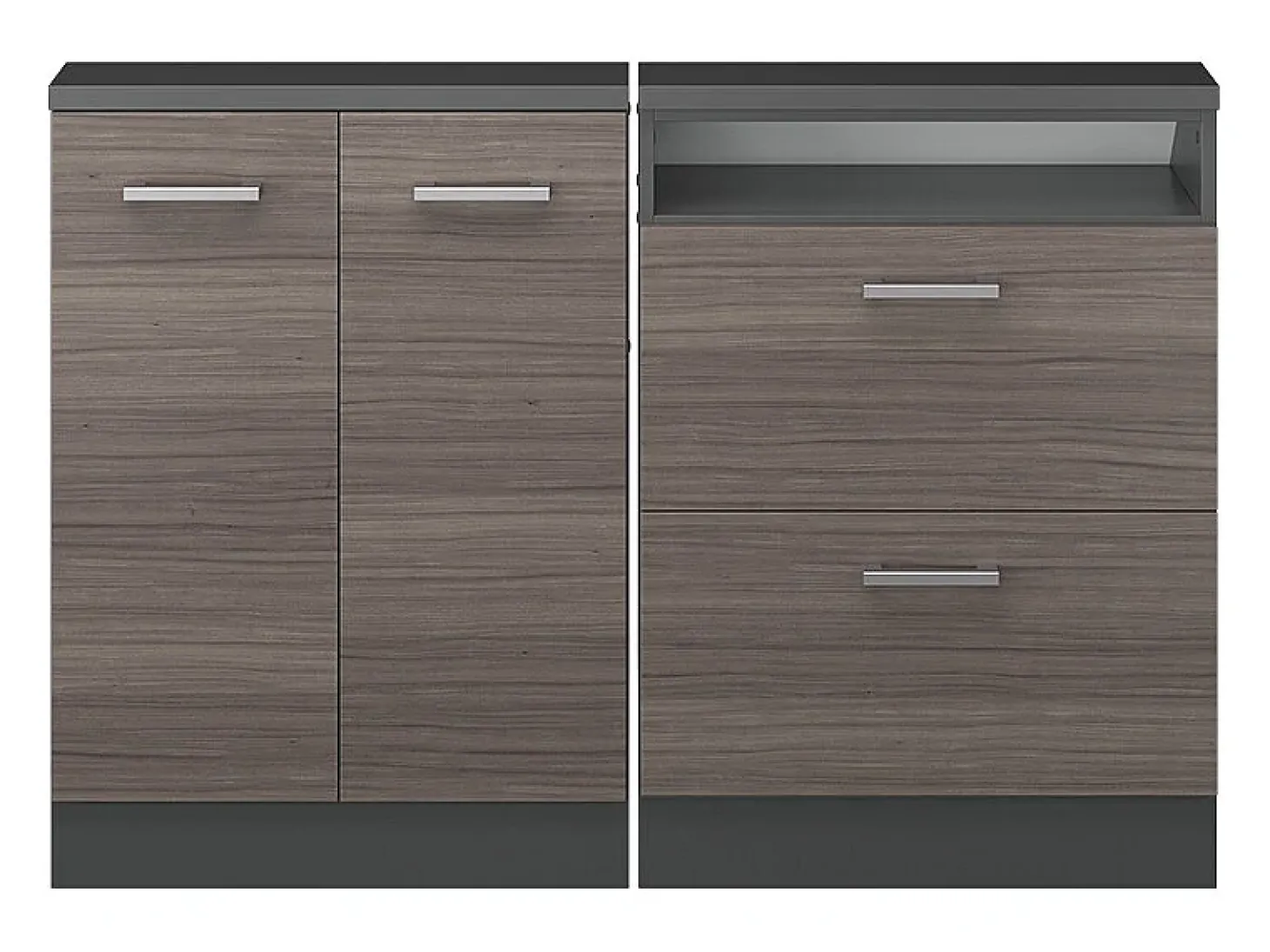 Armário de cozinha para sótão inclinado cinza nobre 120x46x81.6 r-line