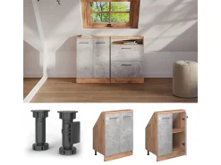 Armário de cozinha para sótão inclinado betão 60x46x81.6 r-line