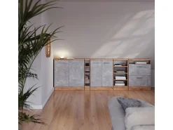 Armário de cozinha para sótão inclinado betão 60x46x81.6 r-line