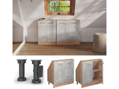 Armário de cozinha para sótão inclinado betão 80x46x81.6 r-line