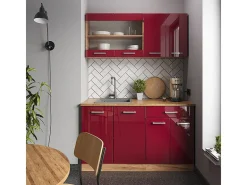 Armário de cozinha para sótão inclinado vermelho alto brilho 210x46x81.6 r-line