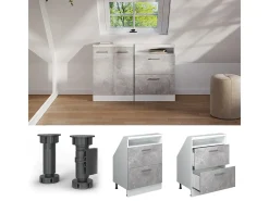 Armário de cozinha para sótão inclinado betão 60x46x81.6 r-line