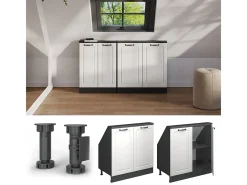 Armário de cozinha para sótão inclinado casa de campo branca 80x46x81.6 r-line