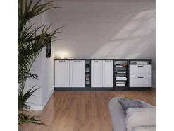 Armário de cozinha para sótão inclinado casa de campo branca 80x46x81.6 r-line