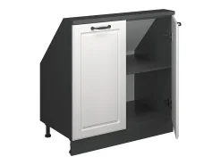 Armário de cozinha para sótão inclinado casa de campo branca 80x46x81.6 r-line