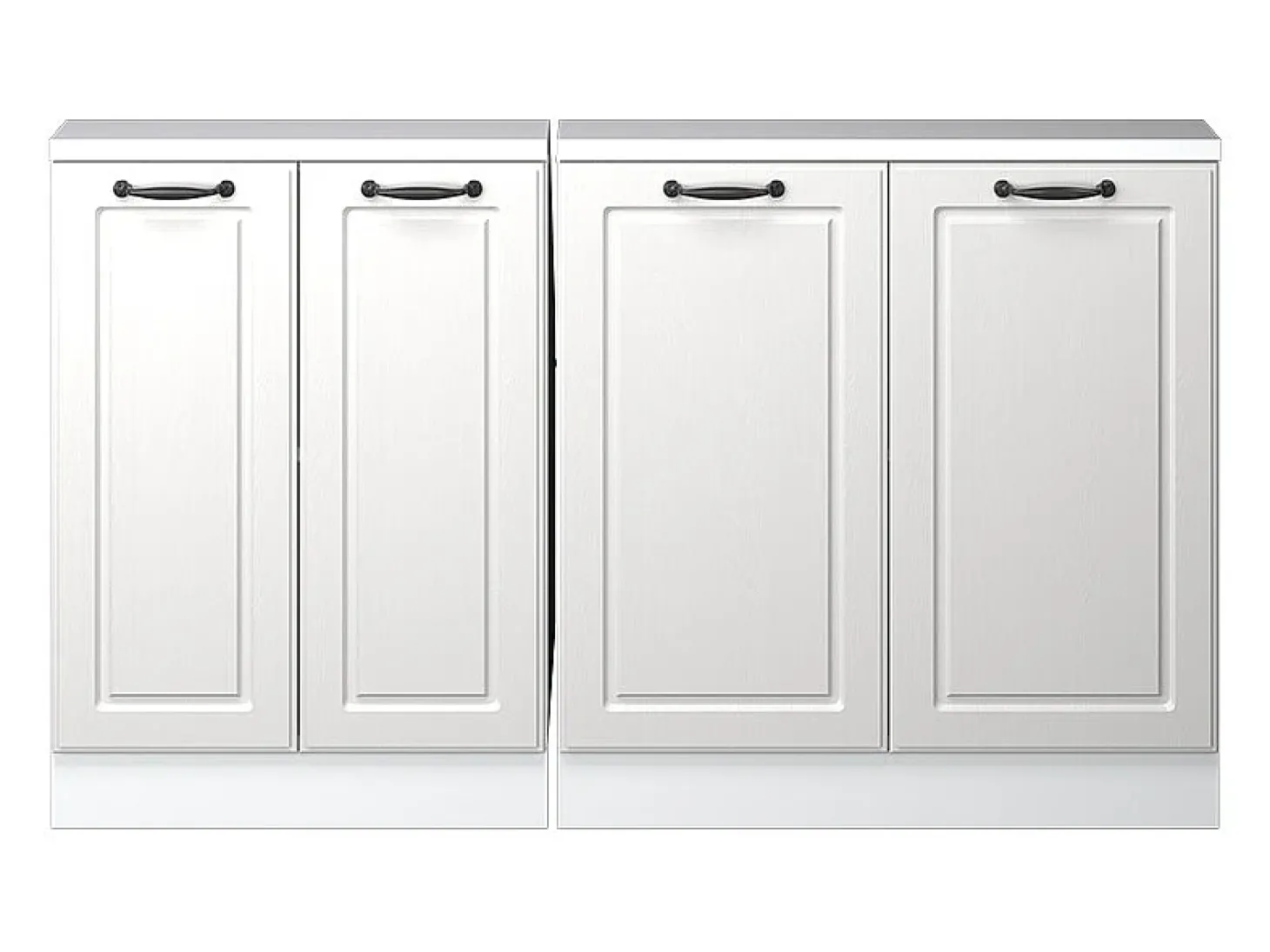 Armário de cozinha para sótão inclinado casa de campo branca 140x46x81.6 r-line
