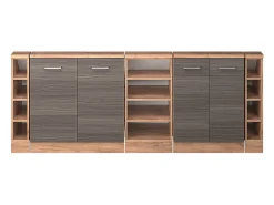 Armário de cozinha para sótão inclinado cinza nobre 210x46x81.6 r-line
