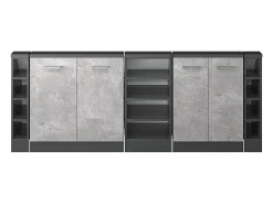 Armário de cozinha para sótão inclinado betão 210x46x81.6 r-line