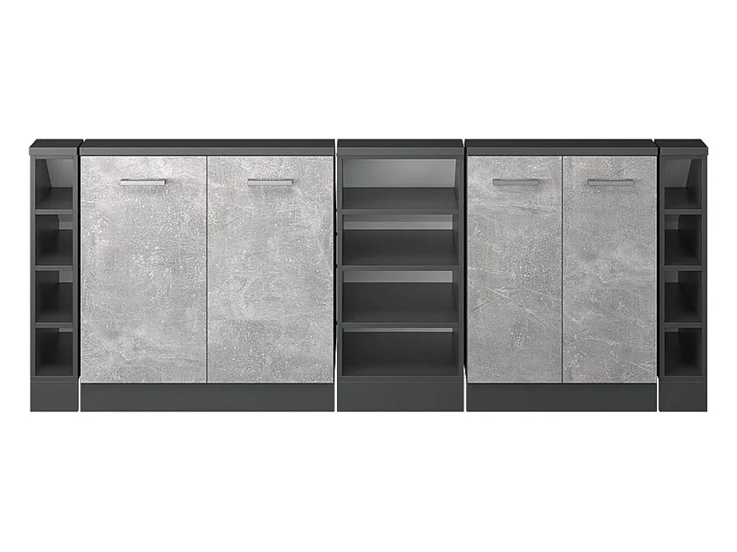 Armário de cozinha para sótão inclinado betão 210x46x81.6 r-line