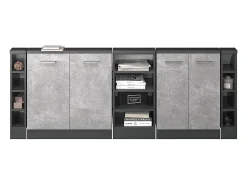 Armário de cozinha para sótão inclinado betão 210x46x81.6 r-line