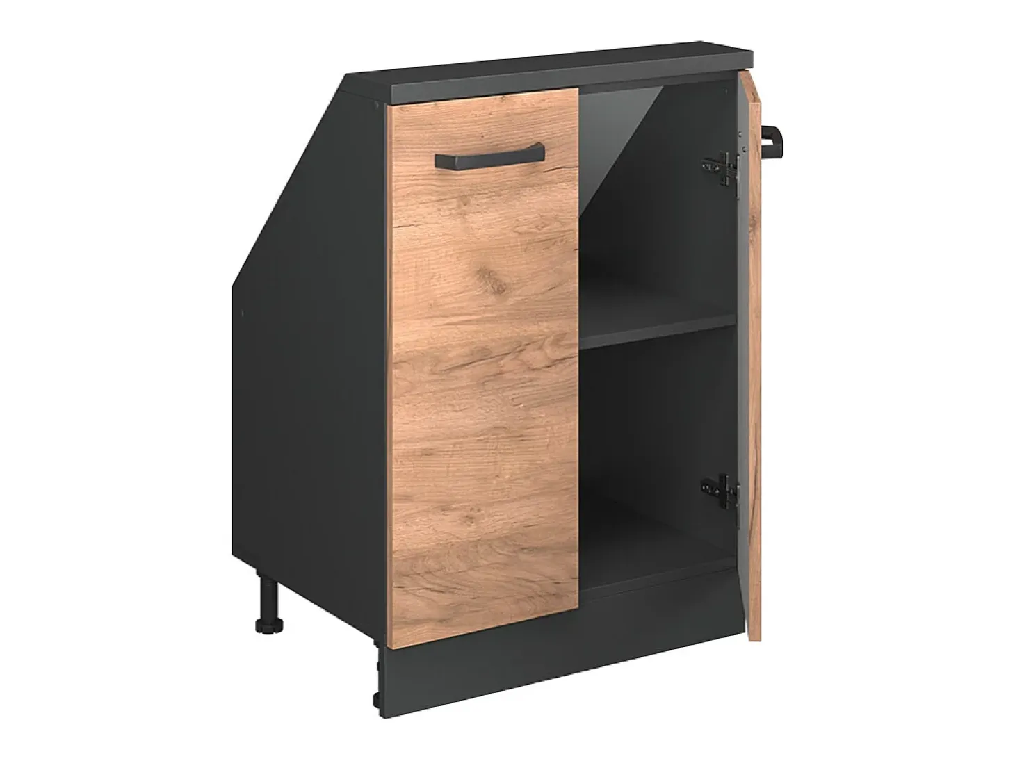 Armário de cozinha para sótão inclinado carvalho goldkraft 60x46x81.6 r-line