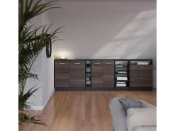 Armário de cozinha para sótão inclinado cinza nobre 80x46x81.6 r-line