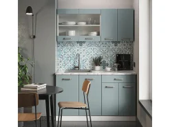 Armário de cozinha para sótão inclinado azul-cinza 80x46x81.6 r-line