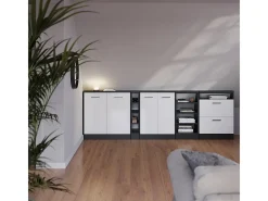 Armário de cozinha para sótão inclinado branco alto brilho 80x46x81.6 r-line