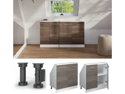 Armário de cozinha para sótão inclinado cinza nobre 80x46x81.6 r-line