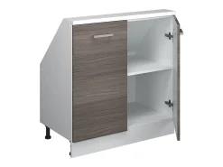 Armário de cozinha para sótão inclinado cinza nobre 80x46x81.6 r-line