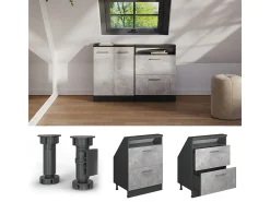 Armário de cozinha para sótão inclinado betão 60x46x81.6 r-line