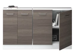 Armário de cozinha para sótão inclinado cinza nobre 140x46x81.6 r-line