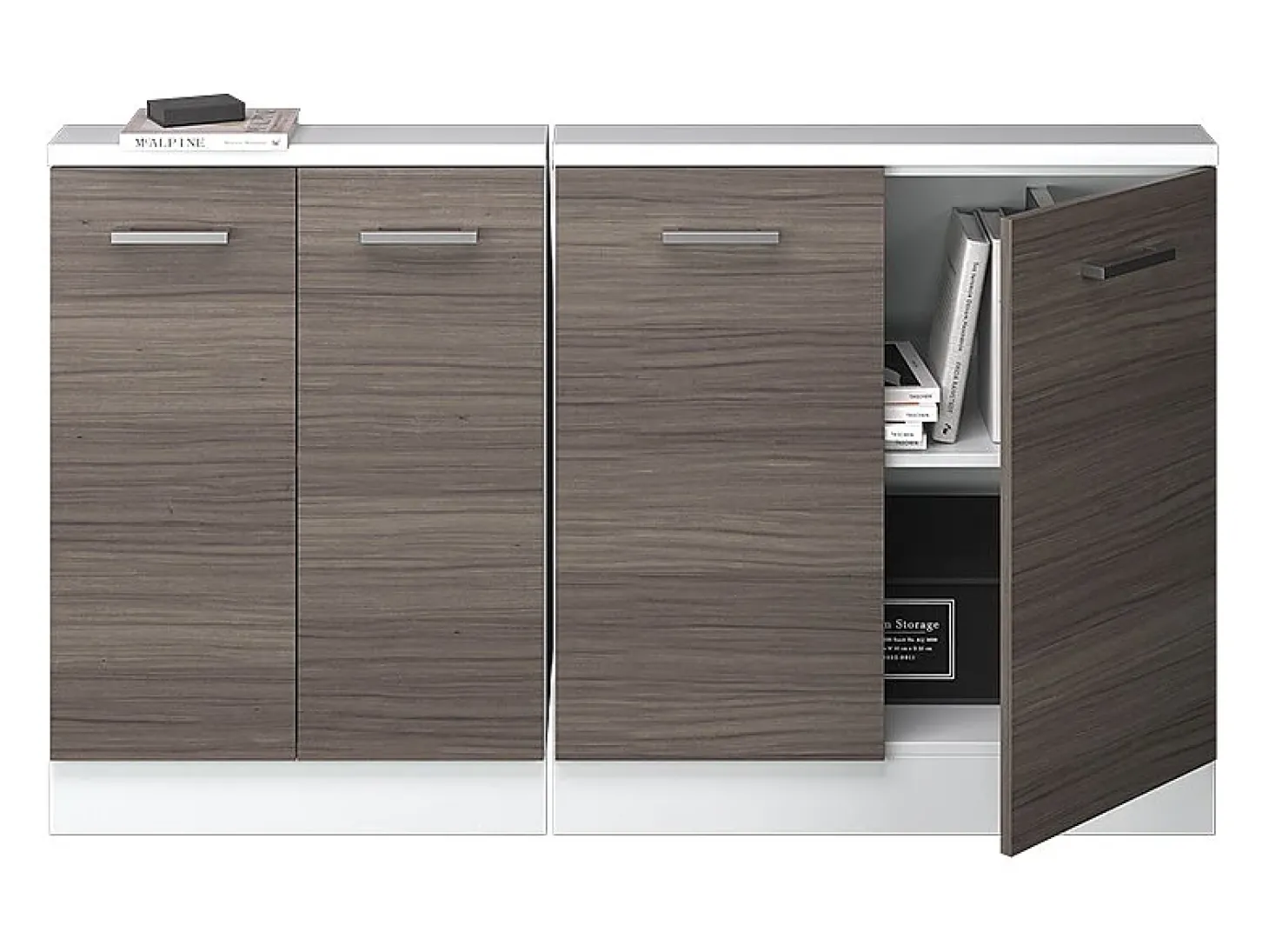 Armário de cozinha para sótão inclinado cinza nobre 140x46x81.6 r-line