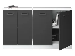 Armário de cozinha para sótão inclinado antracite alto brilho 140x46x81.6 r-line