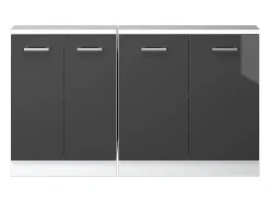 Armário de cozinha para sótão inclinado antracite alto brilho 140x46x81.6 r-line