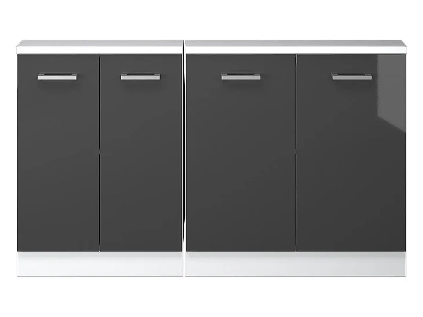 Armário de cozinha para sótão inclinado antracite alto brilho 140x46x81.6 r-line
